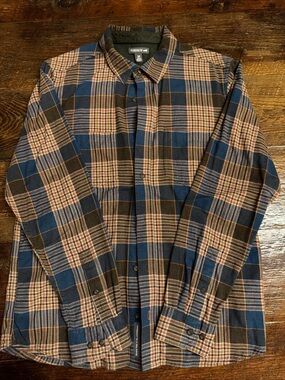 Toad&Co Blue and Brown Plaid Button-Down Shirt